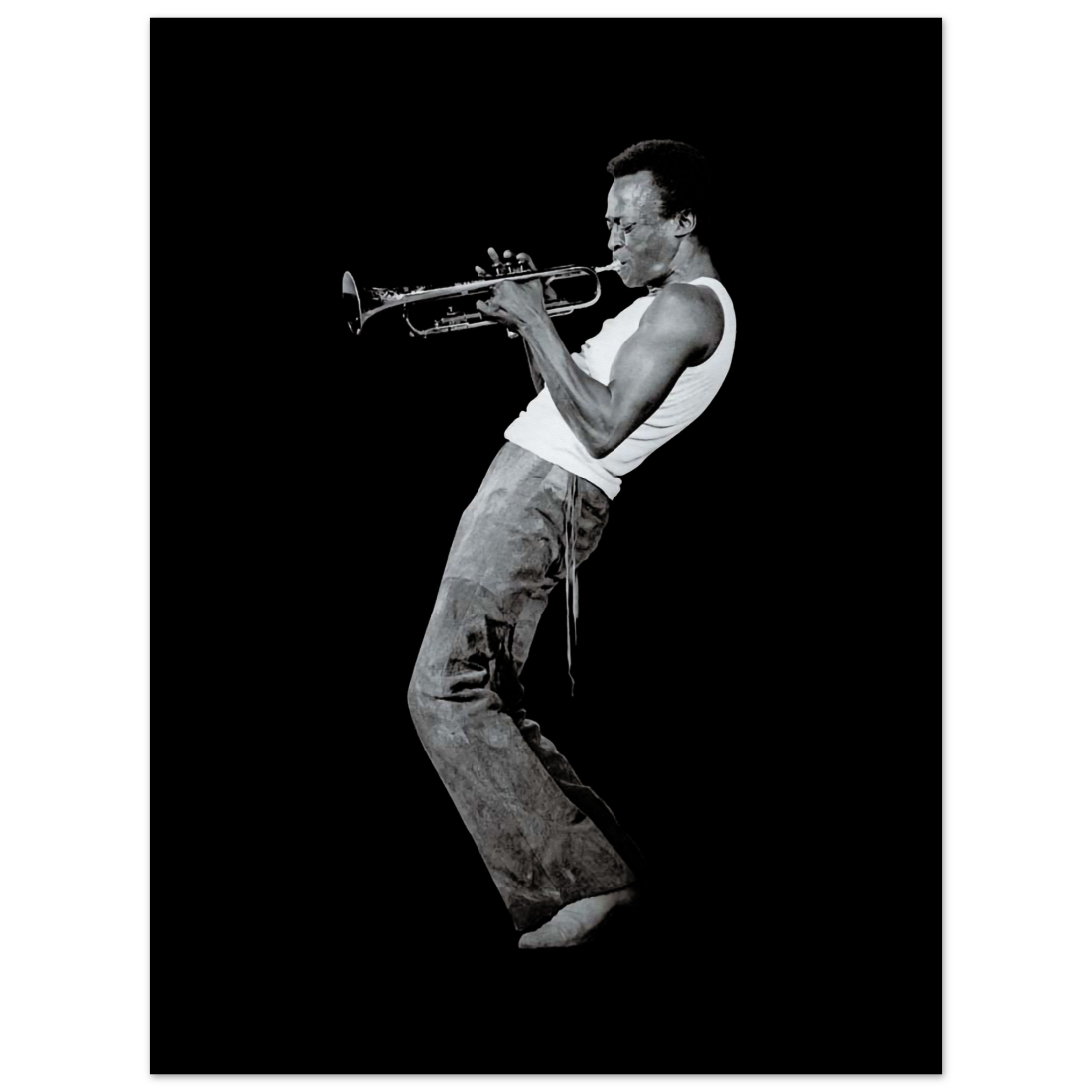 Miles Davis Playing his Trumpet artwork poster by Art-O-Rama Shop