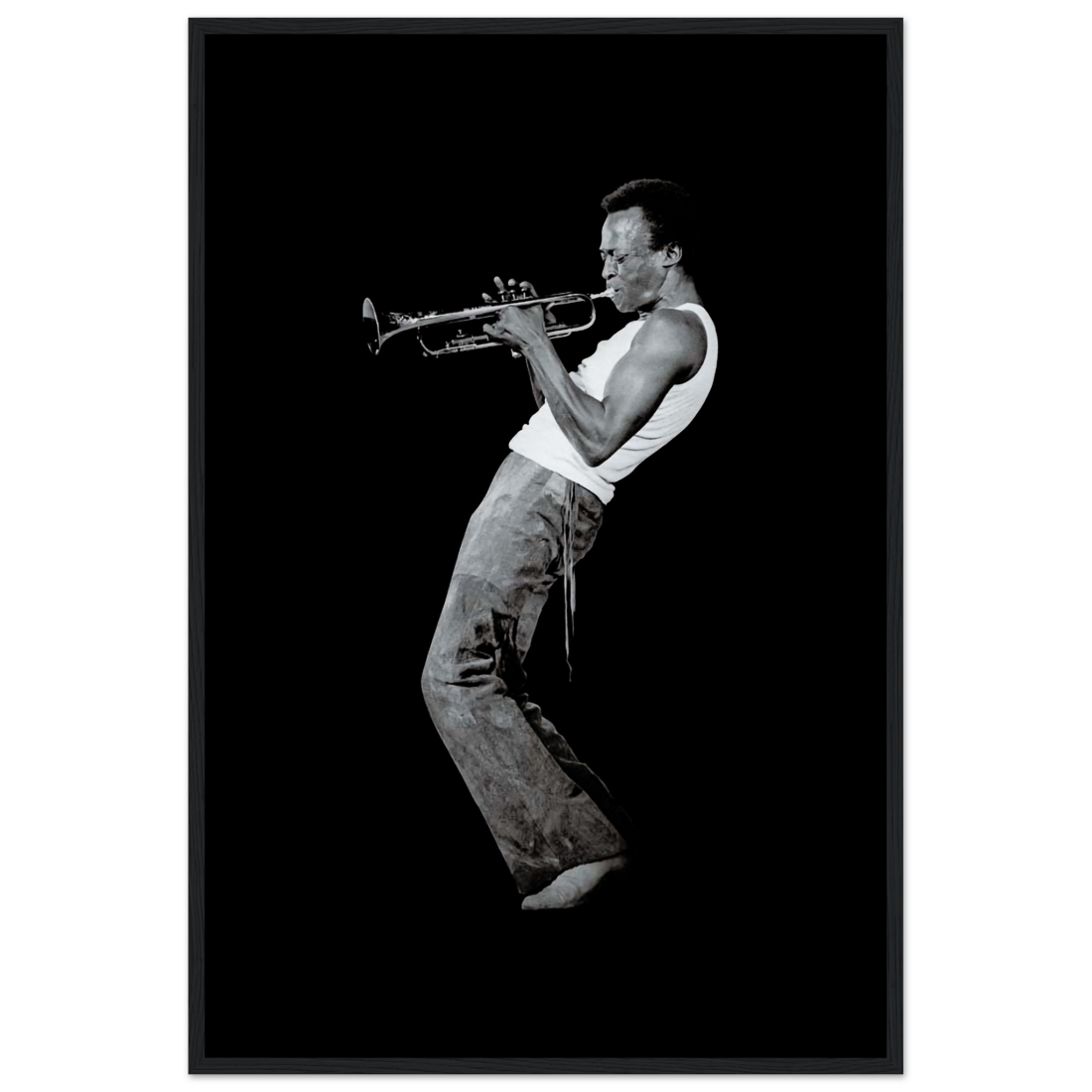 Miles Davis Playing his Trumpet artwork poster by Art-O-Rama Shop