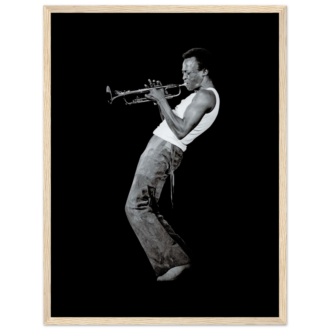 Miles Davis Playing his Trumpet artwork poster by Art-O-Rama Shop