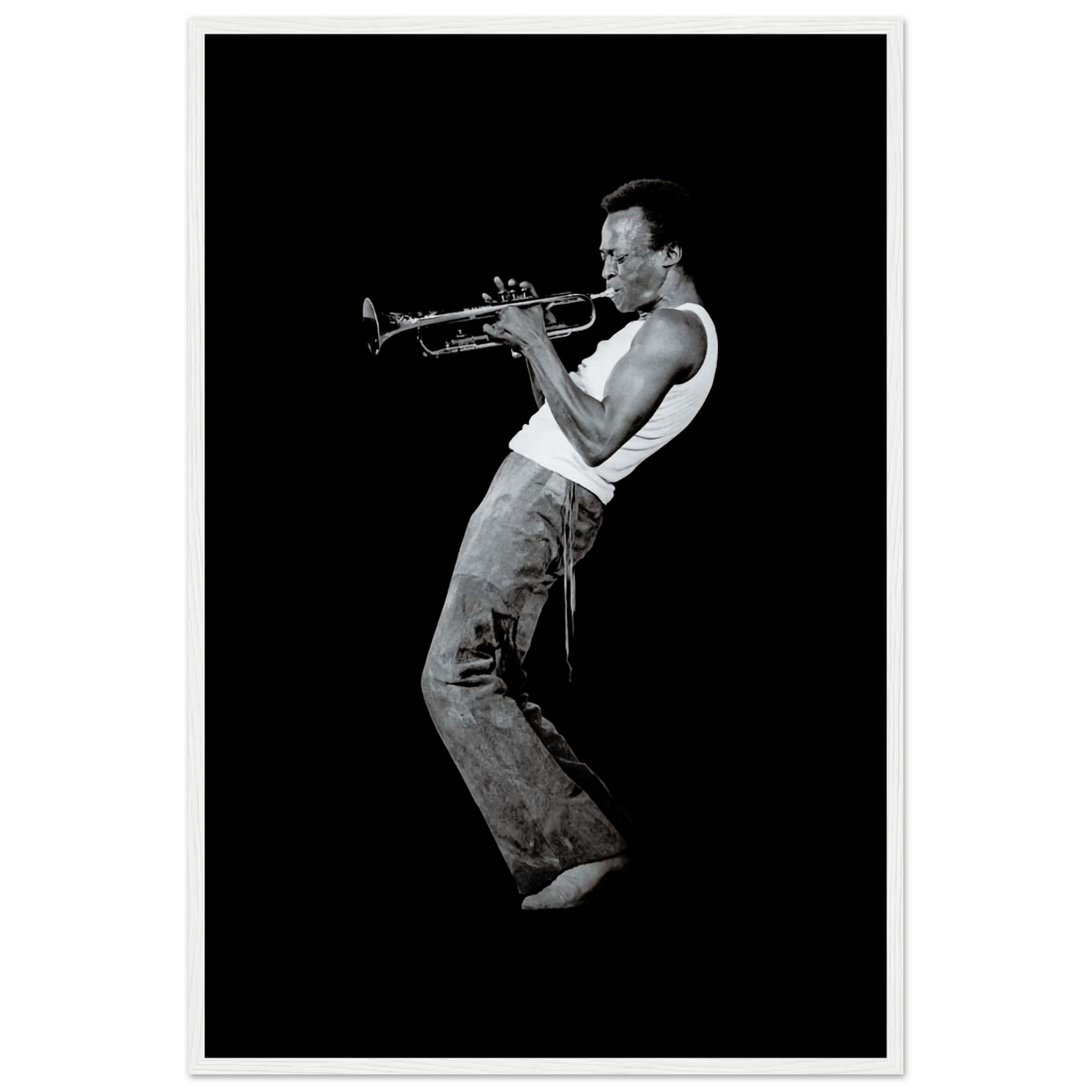 Miles Davis Playing his Trumpet artwork poster by Art-O-Rama Shop