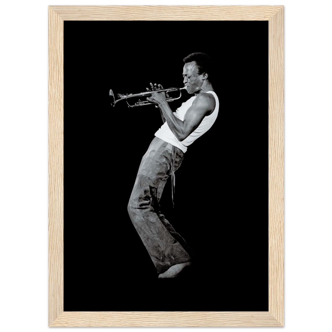 Miles Davis Playing his Trumpet artwork poster by Art-O-Rama Shop