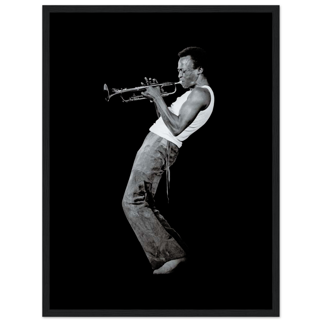 Miles Davis Playing his Trumpet artwork poster by Art-O-Rama Shop