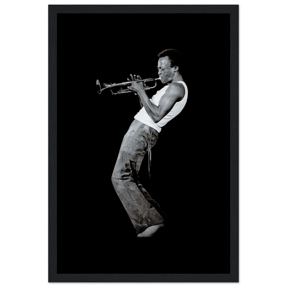 Miles Davis Playing his Trumpet artwork poster by Art-O-Rama Shop