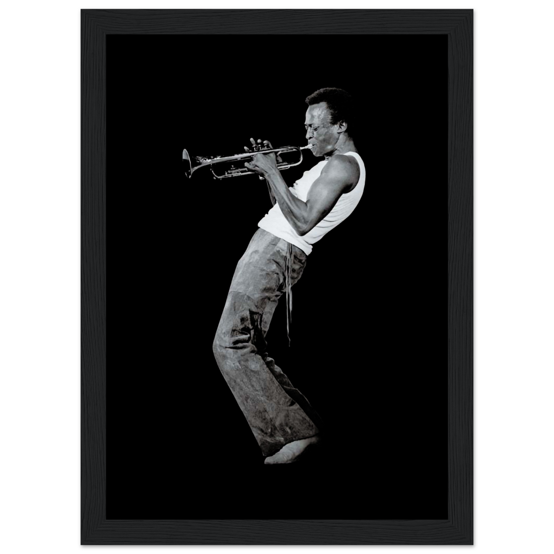 Miles Davis Playing his Trumpet artwork poster by Art-O-Rama Shop