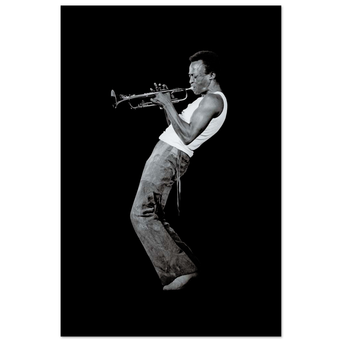 Miles Davis Playing his Trumpet artwork poster by Art-O-Rama Shop
