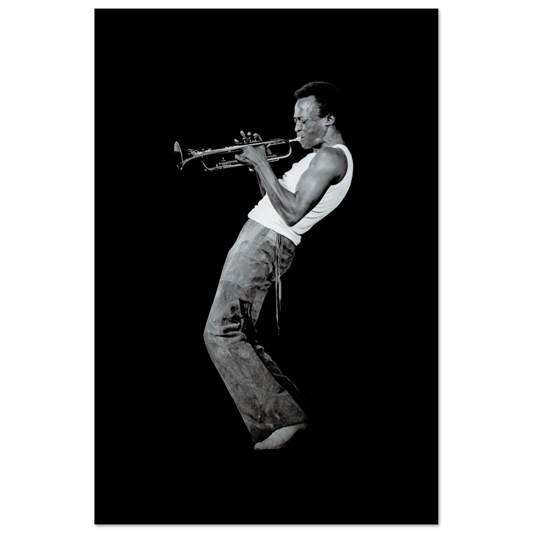 Miles Davis Playing his Trumpet artwork poster by Art-O-Rama Shop