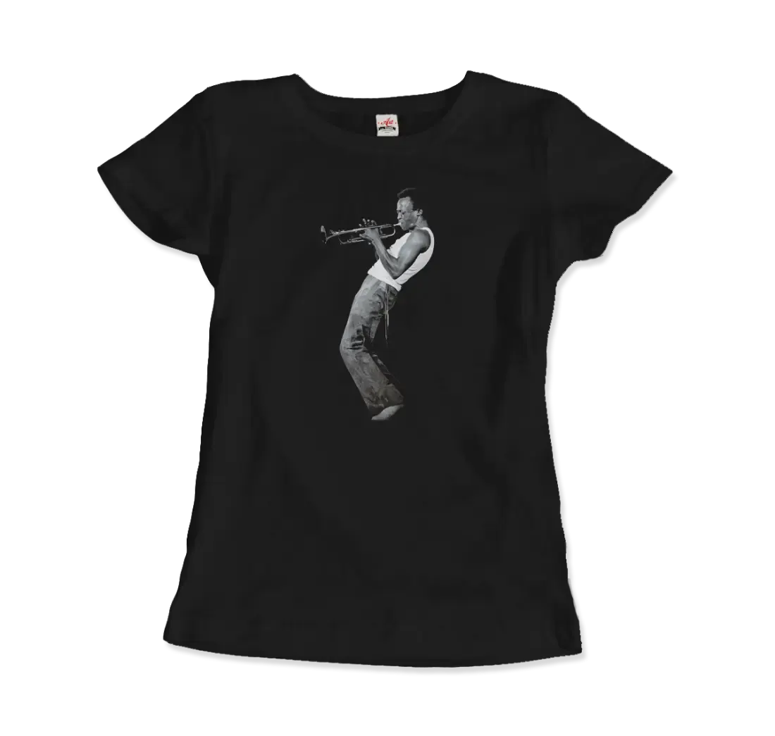 Miles Davis Playing his Trumpet artwork t-shirt by Art-O-Rama Shop