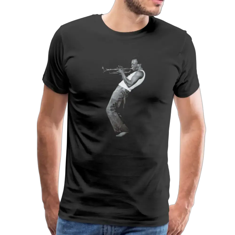 Miles Davis Playing his Trumpet artwork t-shirt by Art-O-Rama Shop