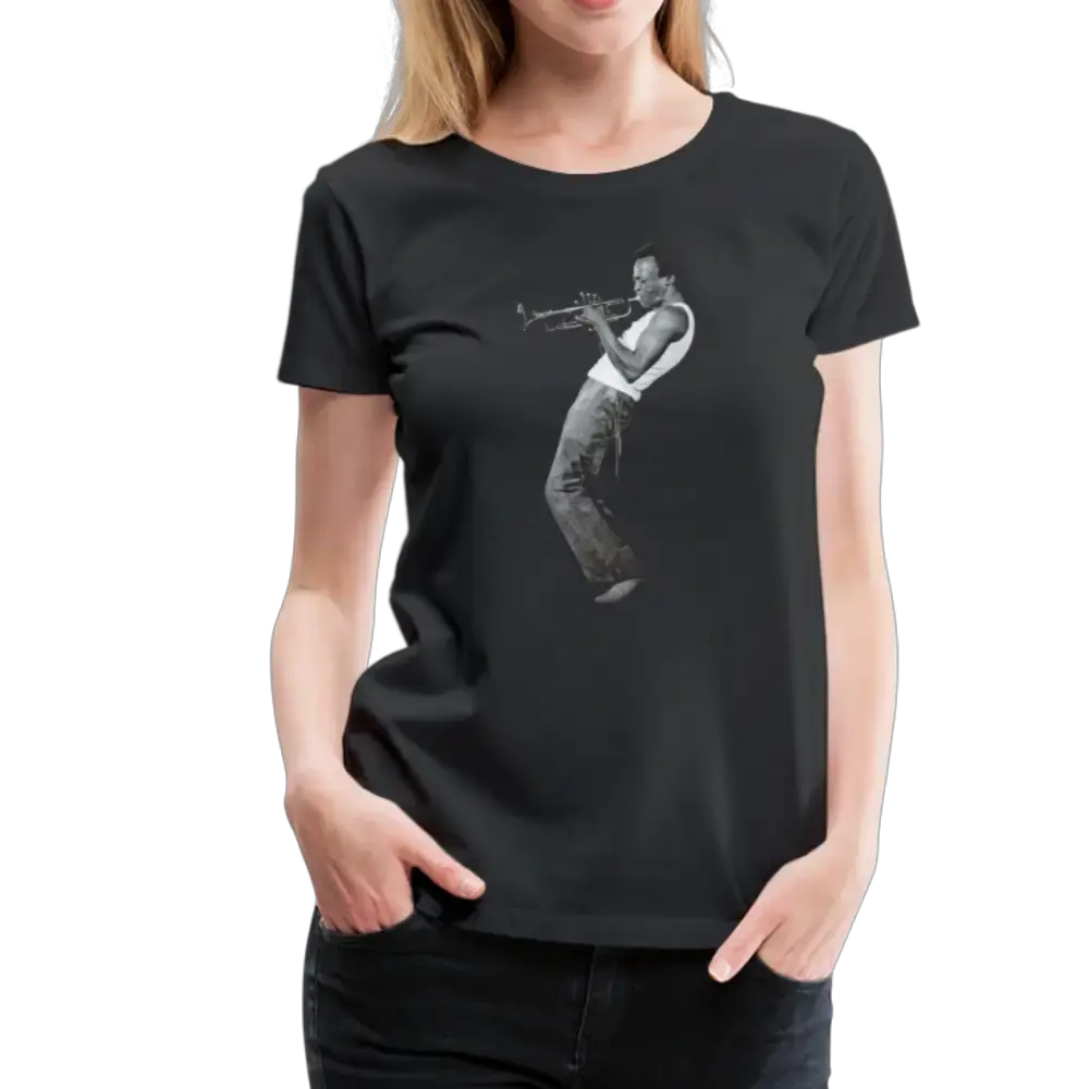 Miles Davis Playing his Trumpet artwork t-shirt by Art-O-Rama Shop