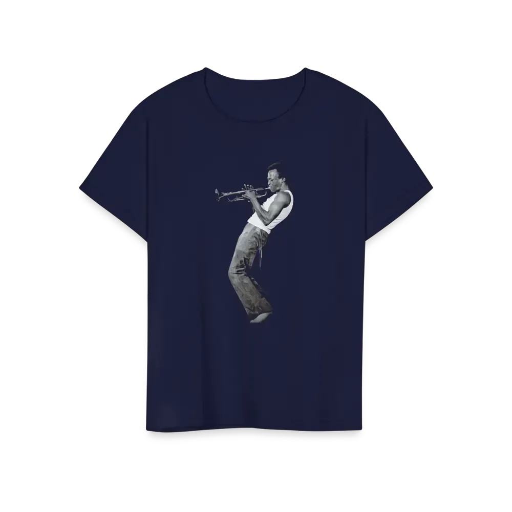 Miles Davis Playing his Trumpet artwork t-shirt by Art-O-Rama Shop