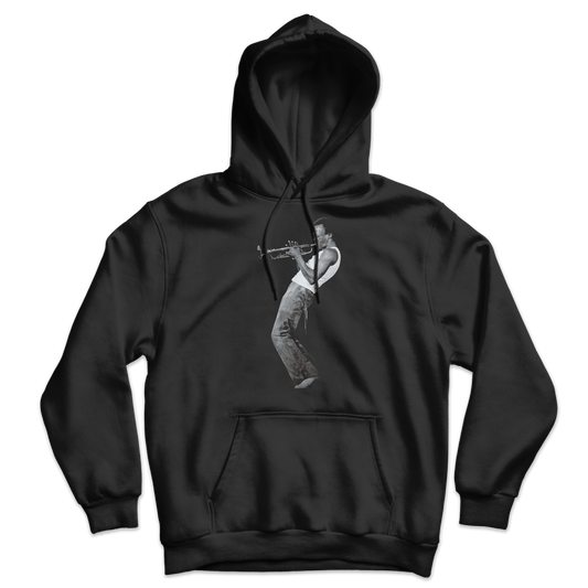 Miles Davis Playing his Trumpet Artwork Unisex Hoodie by Art-O-Rama Shop