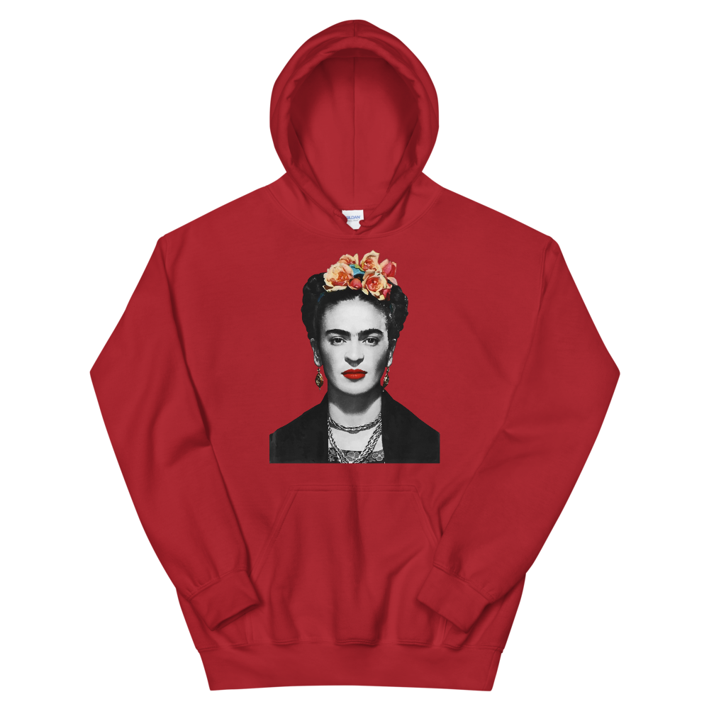 Frida Kahlo With Flowers Poster Artwork Unisex Hoodie by Art-O-Rama Shop