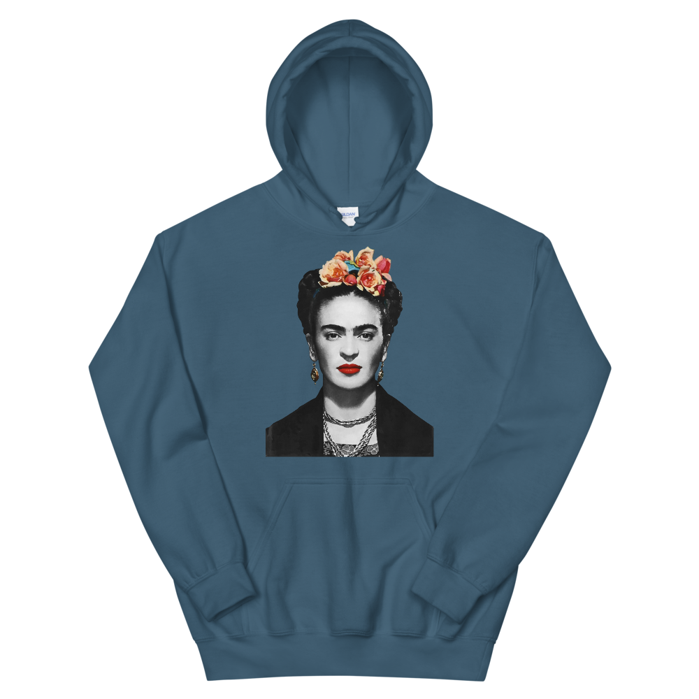 Frida Kahlo With Flowers Poster Artwork Unisex Hoodie by Art-O-Rama Shop
