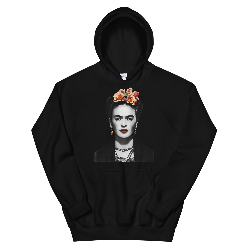 Frida Kahlo With Flowers Poster Artwork Unisex Hoodie by Art-O-Rama Shop