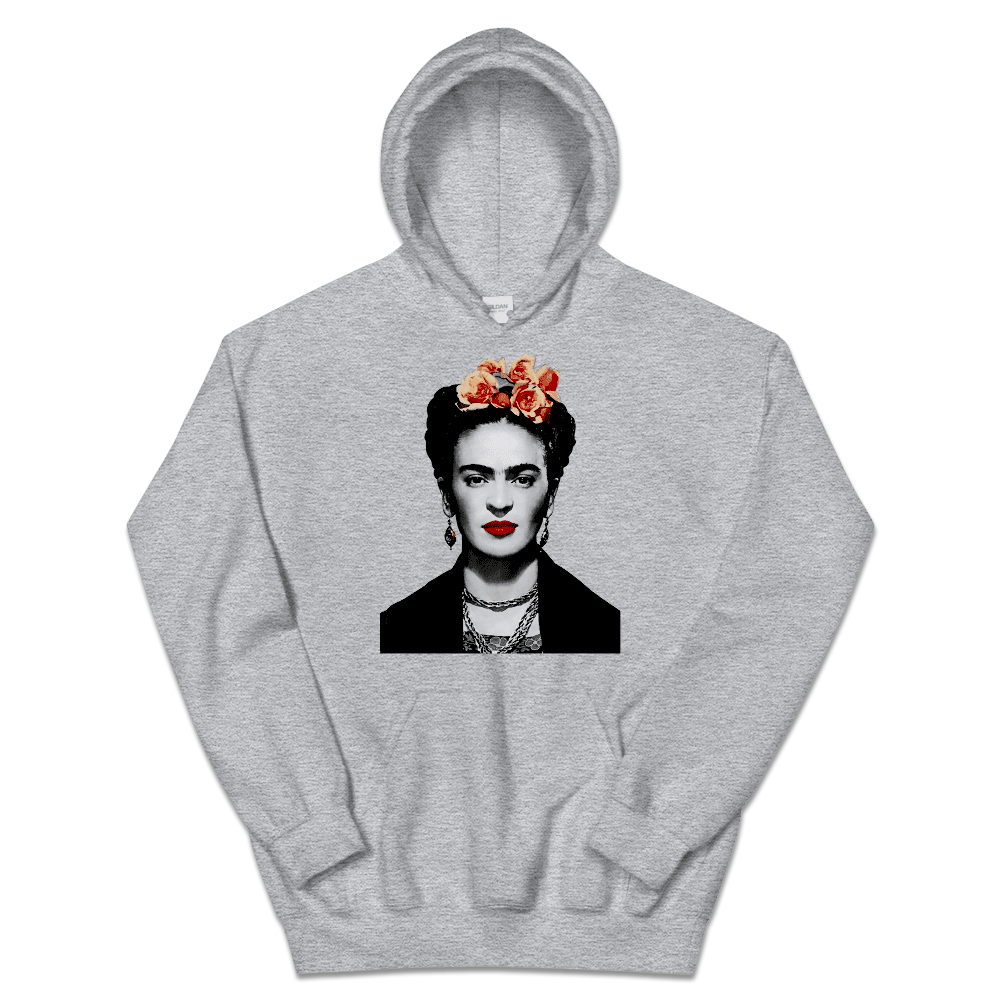 Frida Kahlo With Flowers Poster Artwork Unisex Hoodie by Art-O-Rama Shop