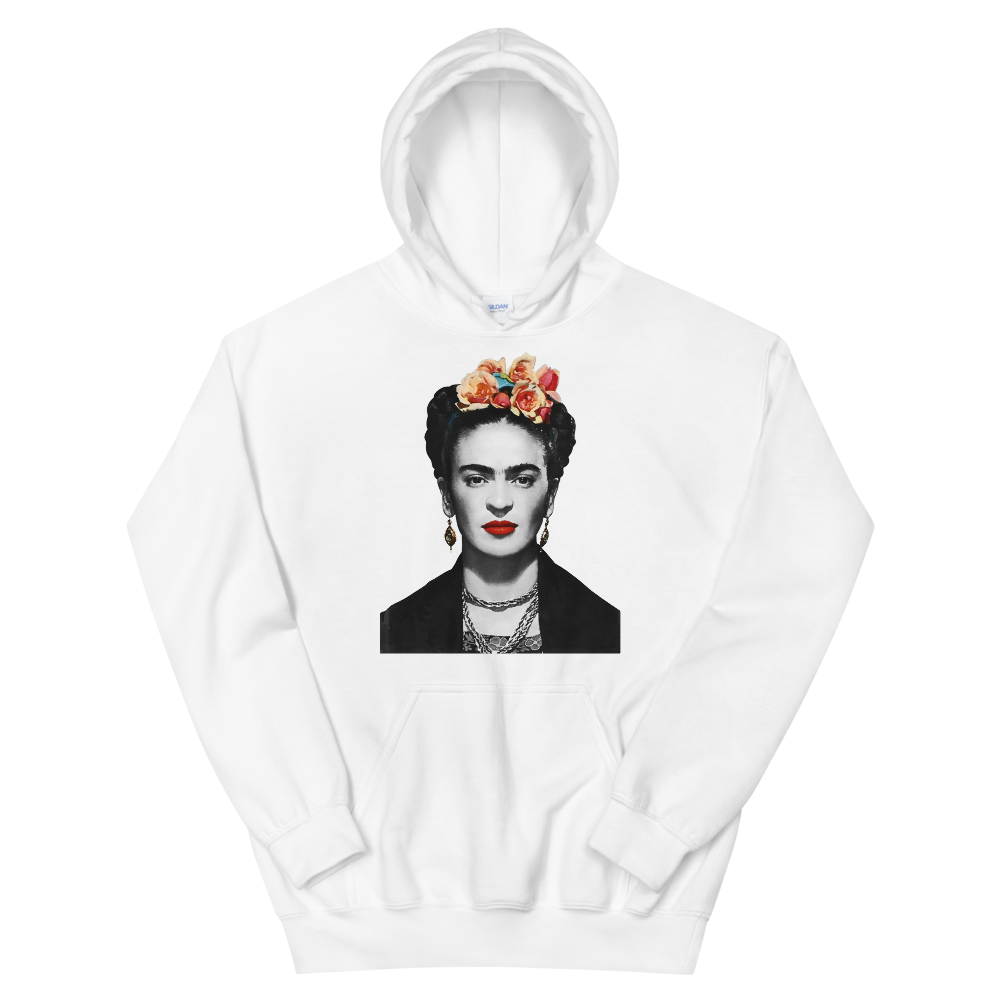 Frida Kahlo With Flowers Poster Artwork Unisex Hoodie by Art-O-Rama Shop