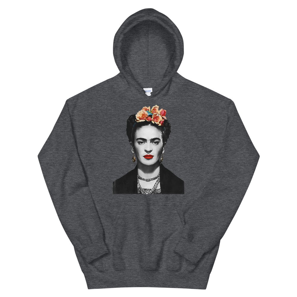 Frida Kahlo With Flowers Poster Artwork Unisex Hoodie by Art-O-Rama Shop