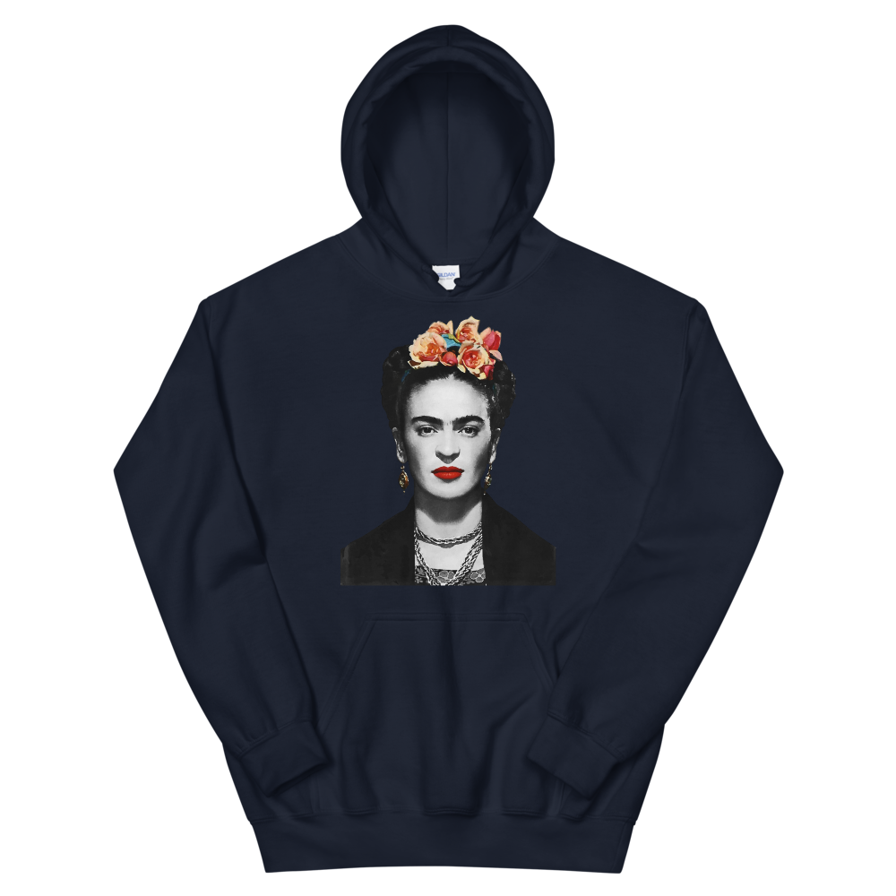 Frida Kahlo With Flowers Poster Artwork Unisex Hoodie by Art-O-Rama Shop