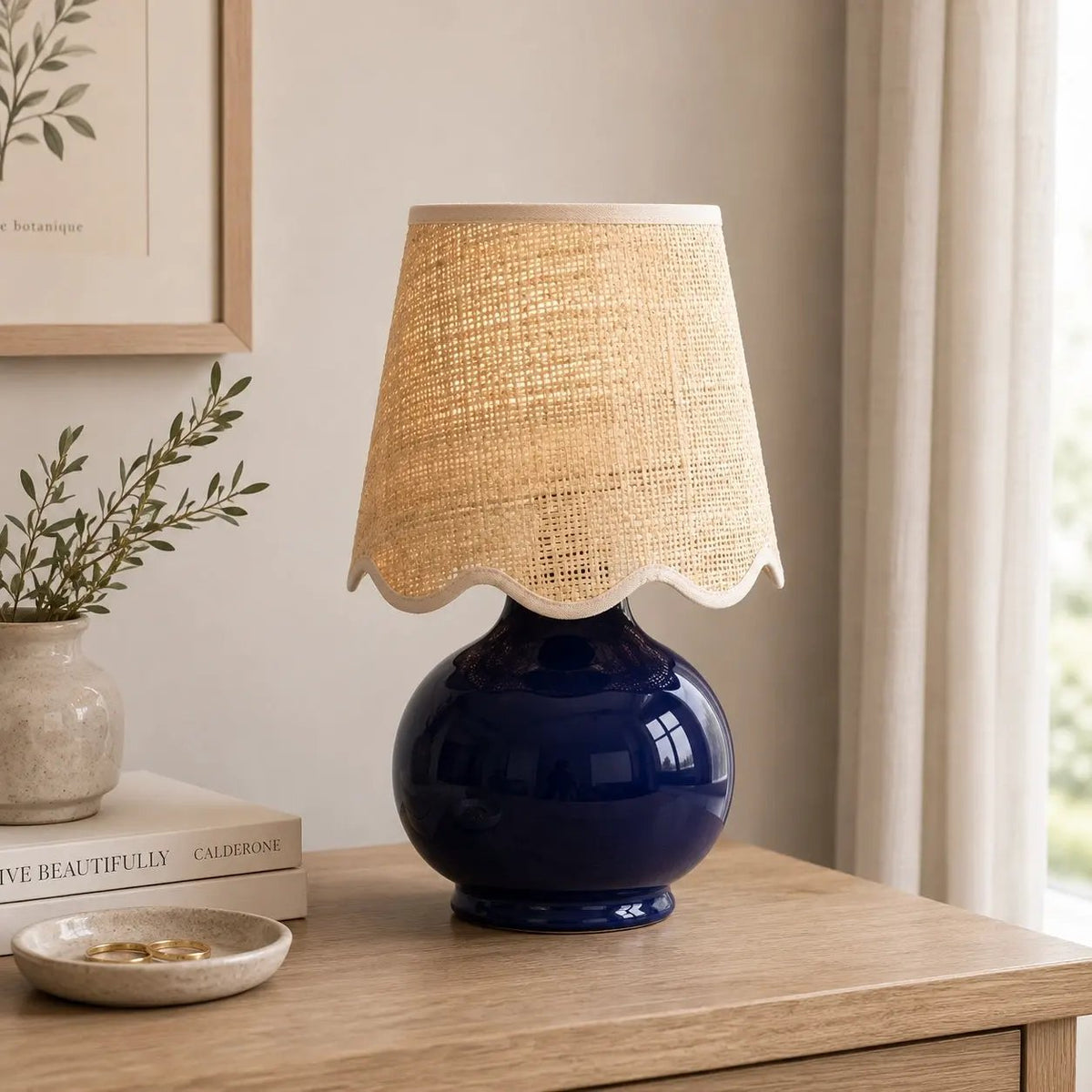 Benton Handmade Ceramic Table Lamp with Cotton Shade by TORONATA