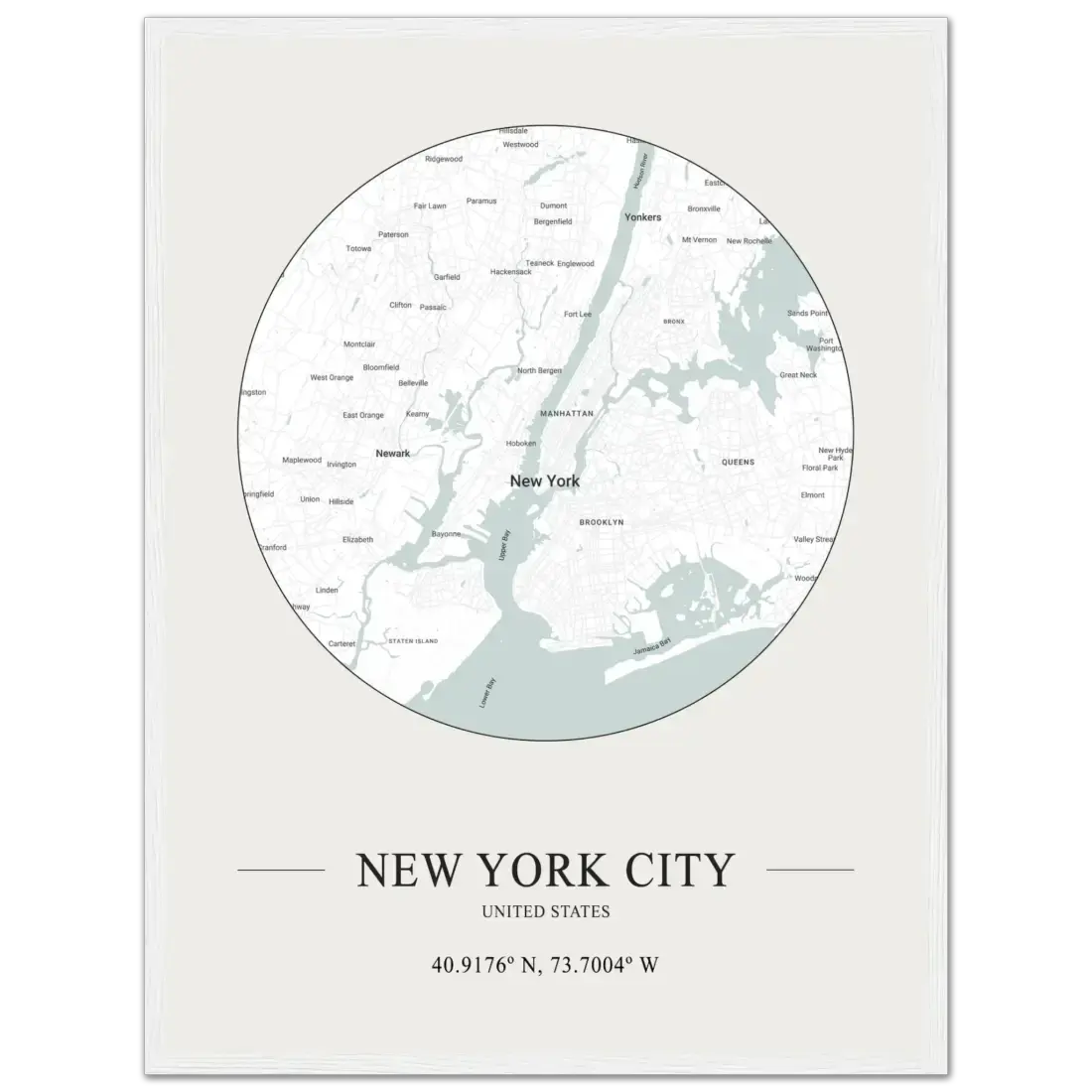 New York City, United States minimalist map poster by Art-O-Rama Shop