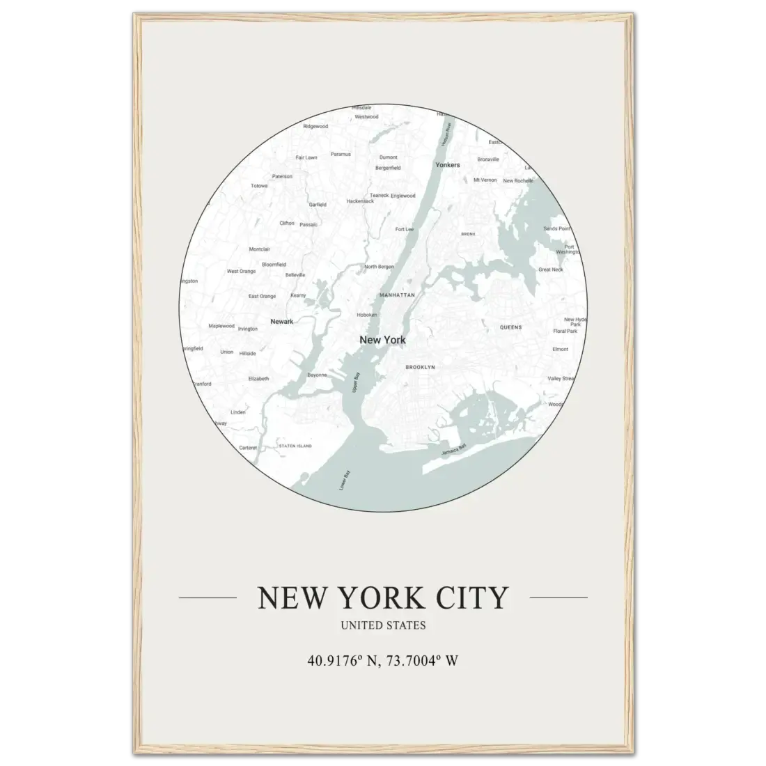 New York City, United States minimalist map poster by Art-O-Rama Shop