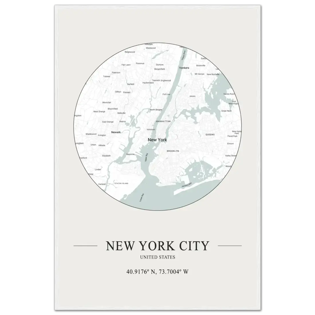 New York City, United States minimalist map poster by Art-O-Rama Shop