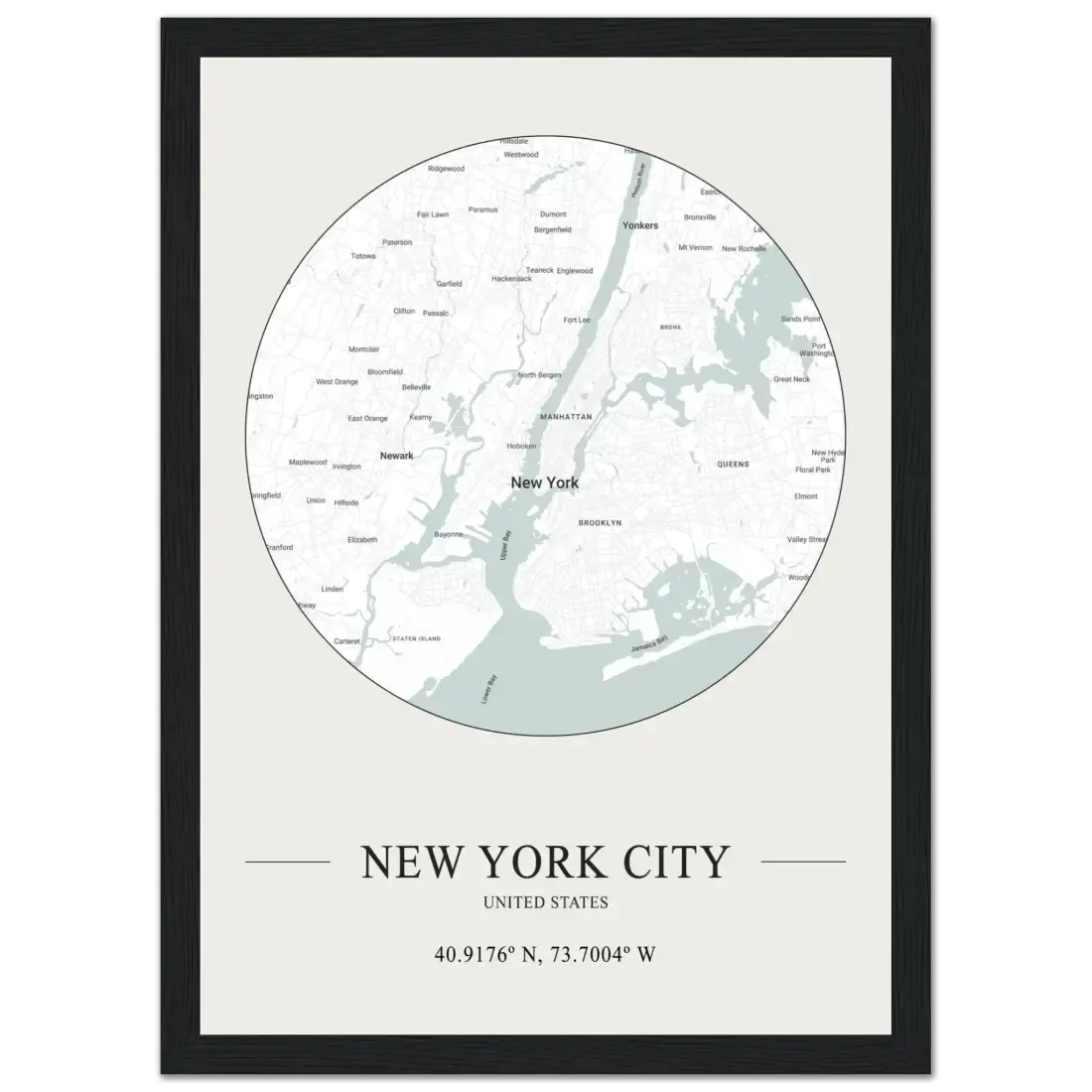 New York City, United States minimalist map poster by Art-O-Rama Shop