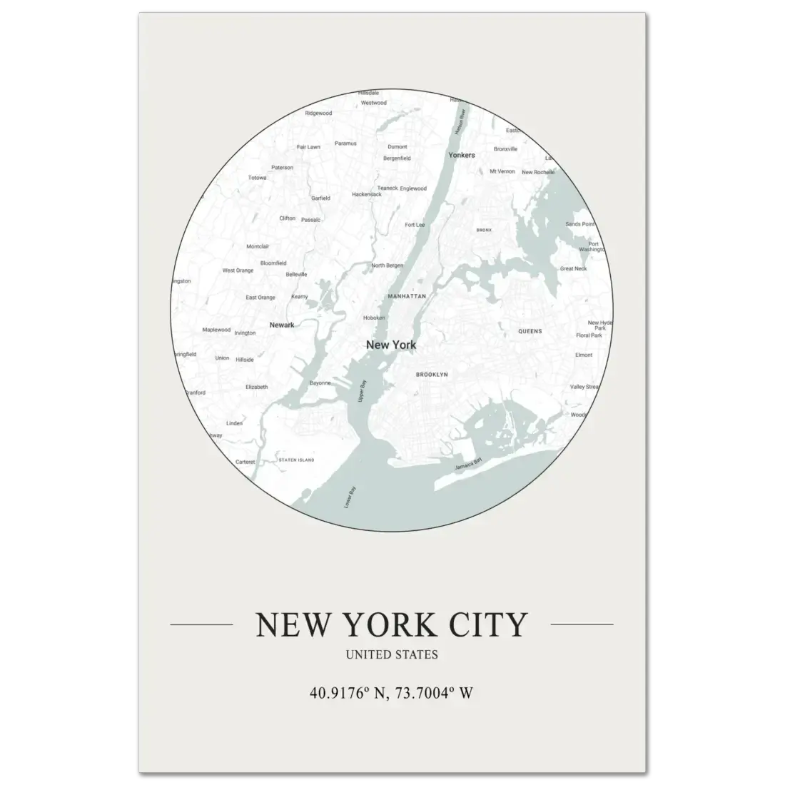 New York City, United States minimalist map poster by Art-O-Rama Shop