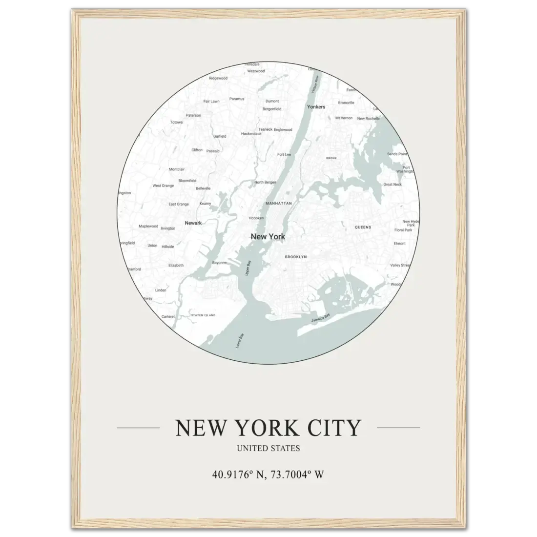 New York City, United States minimalist map poster by Art-O-Rama Shop