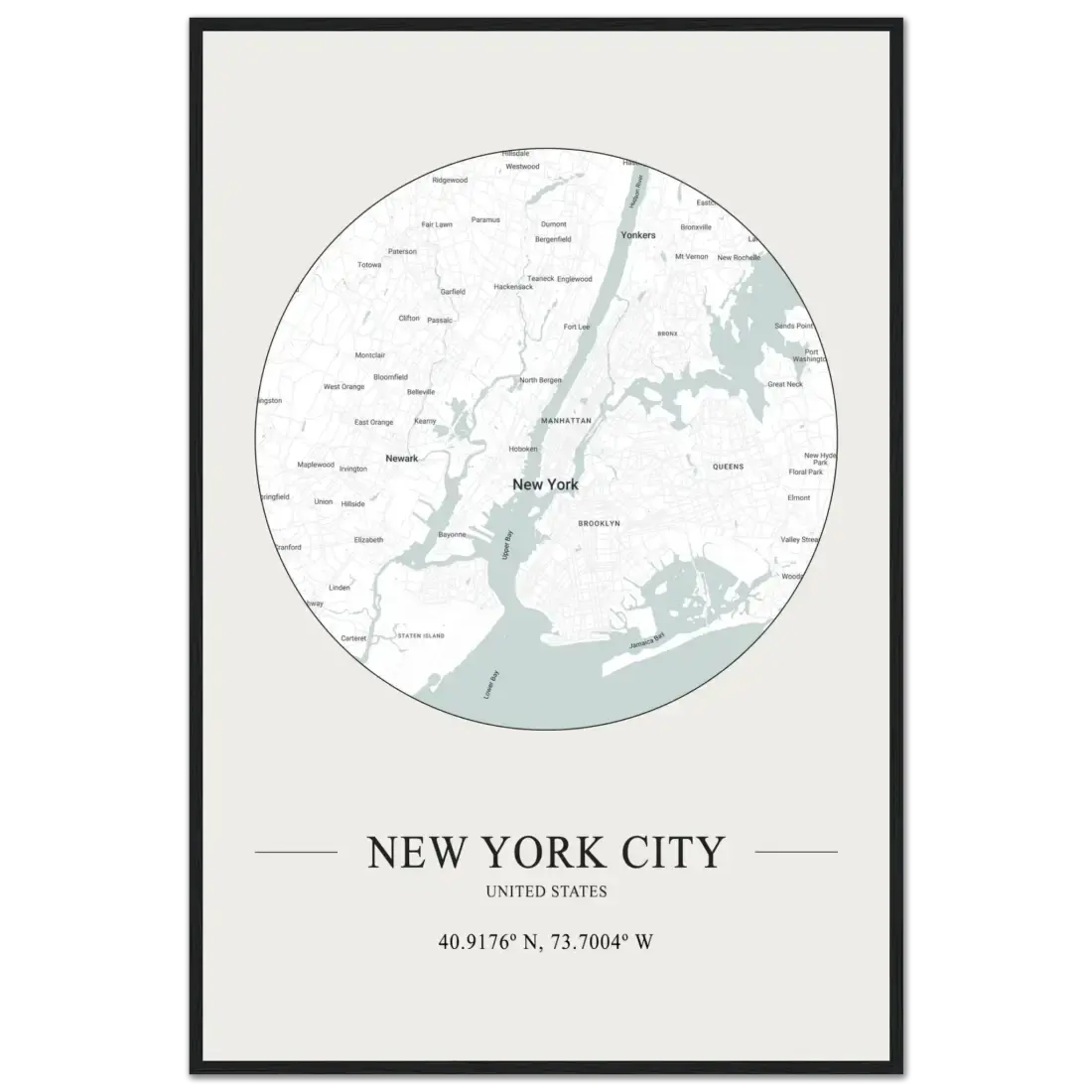 New York City, United States minimalist map poster by Art-O-Rama Shop