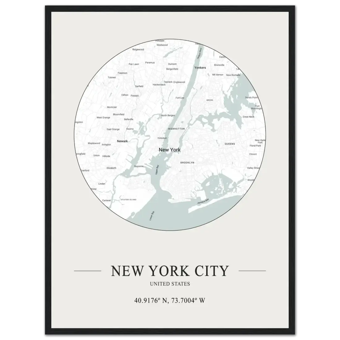 New York City, United States minimalist map poster by Art-O-Rama Shop