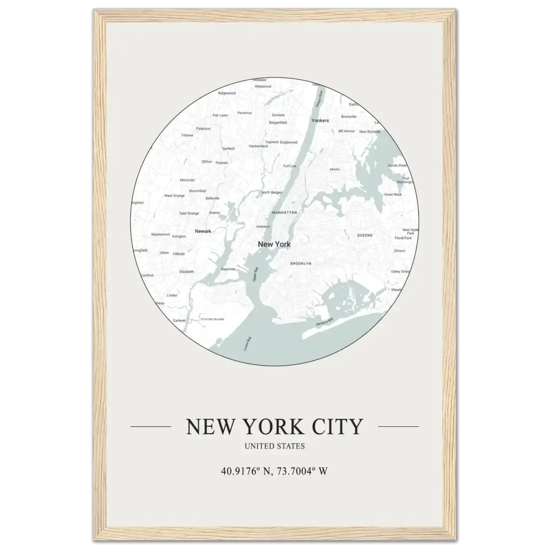 New York City, United States minimalist map poster by Art-O-Rama Shop