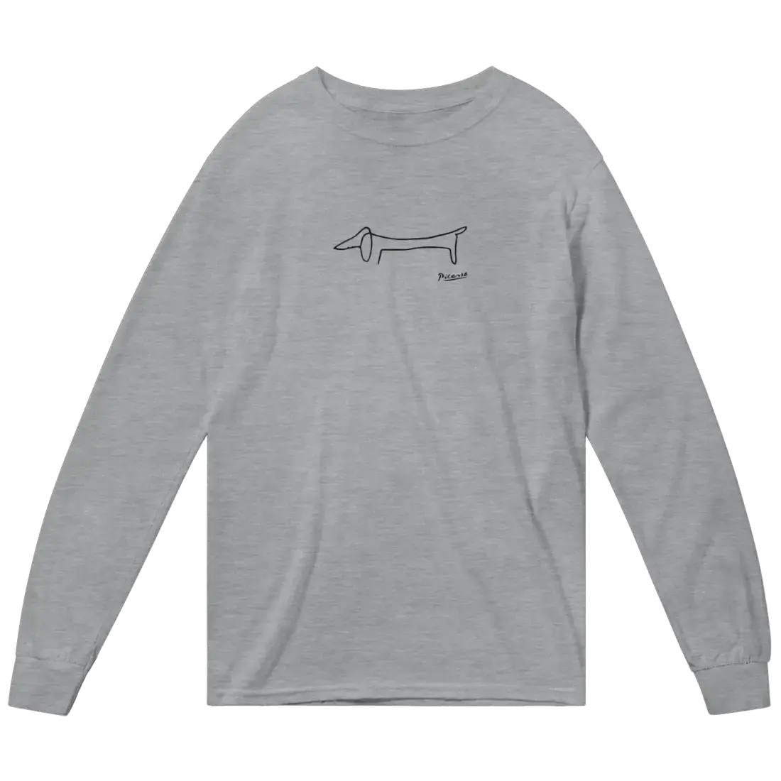 Pablo Picasso Dachshund Dog (Lump) Art Long Sleeve Shirt by Art-O-Rama Shop