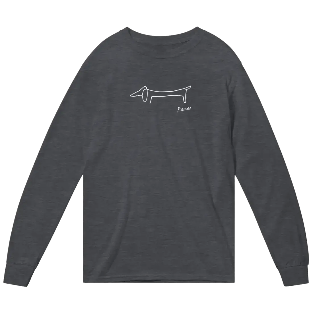 Pablo Picasso Dachshund Dog (Lump) Art Long Sleeve Shirt by Art-O-Rama Shop