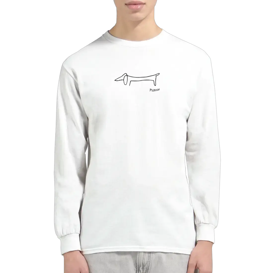 Pablo Picasso Dachshund Dog (Lump) Art Long Sleeve Shirt by Art-O-Rama Shop