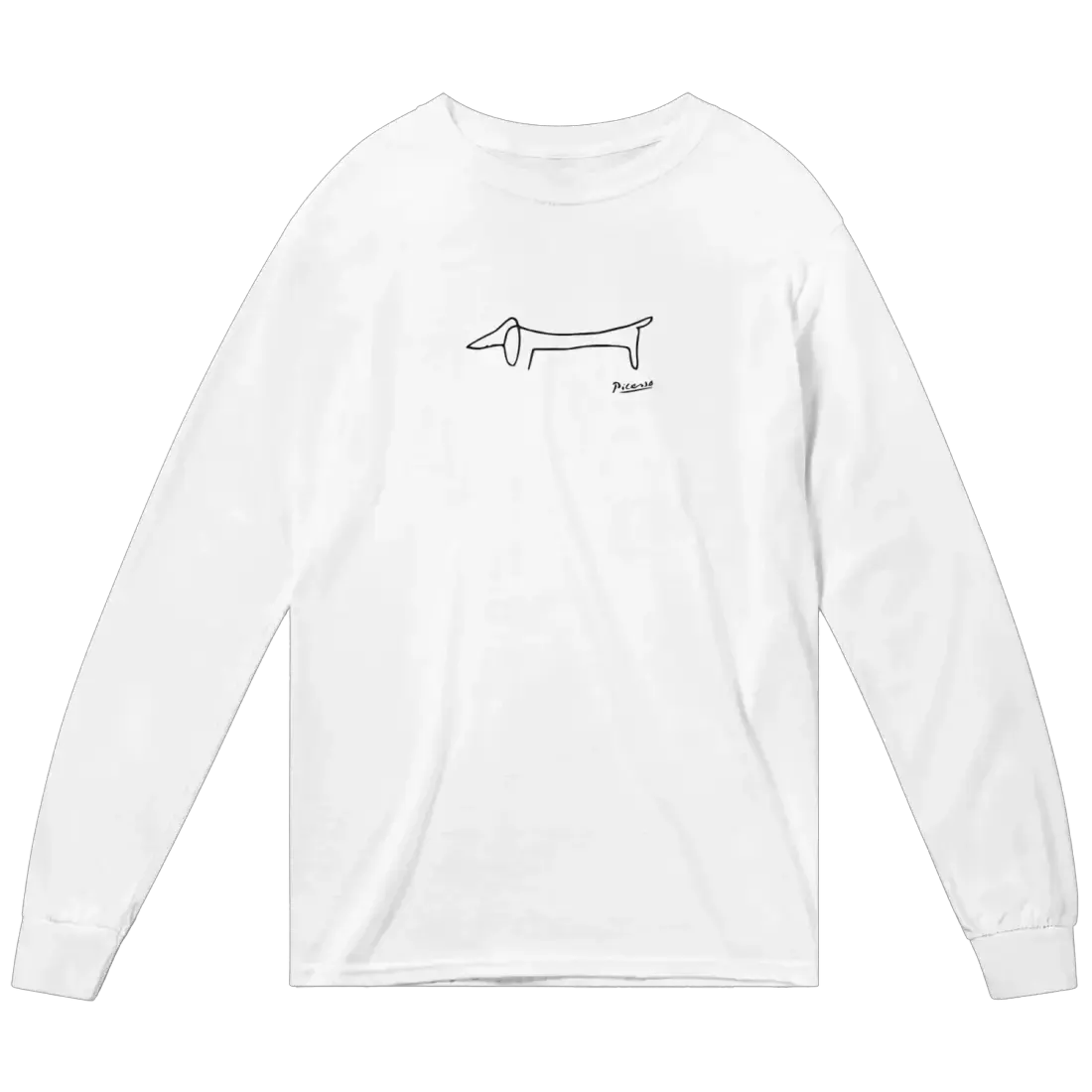 Pablo Picasso Dachshund Dog (Lump) Art Long Sleeve Shirt by Art-O-Rama Shop