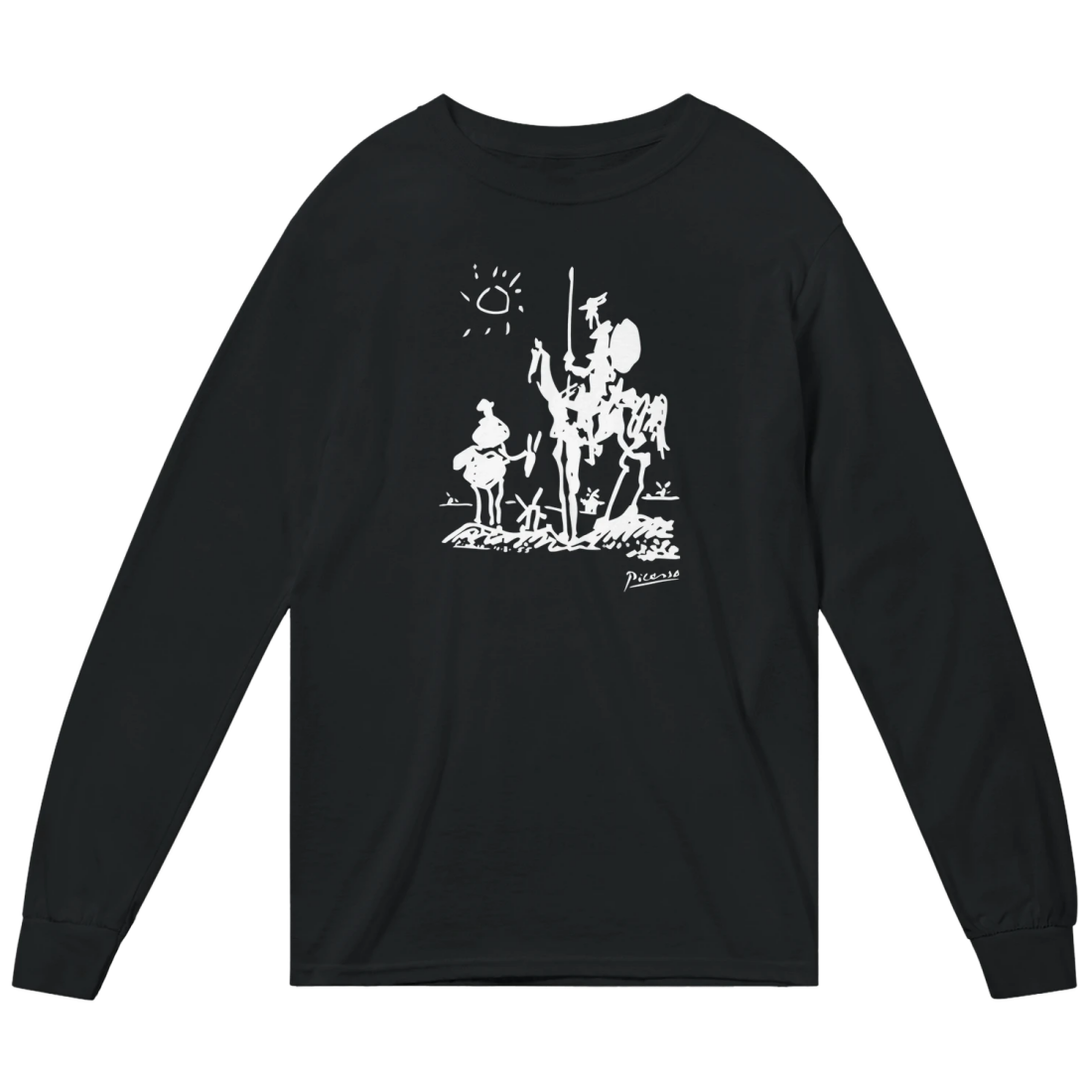 Pablo Picasso Don Quixote of La Mancha 1955 Artwork Long Sleeve Shirt by Art-O-Rama Shop