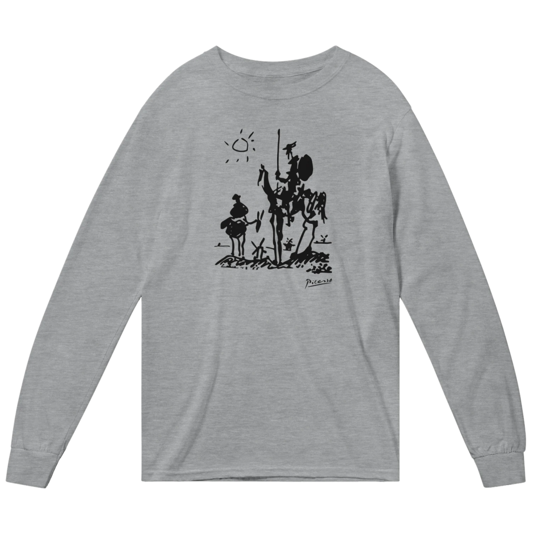 Pablo Picasso Don Quixote of La Mancha 1955 Artwork Long Sleeve Shirt by Art-O-Rama Shop