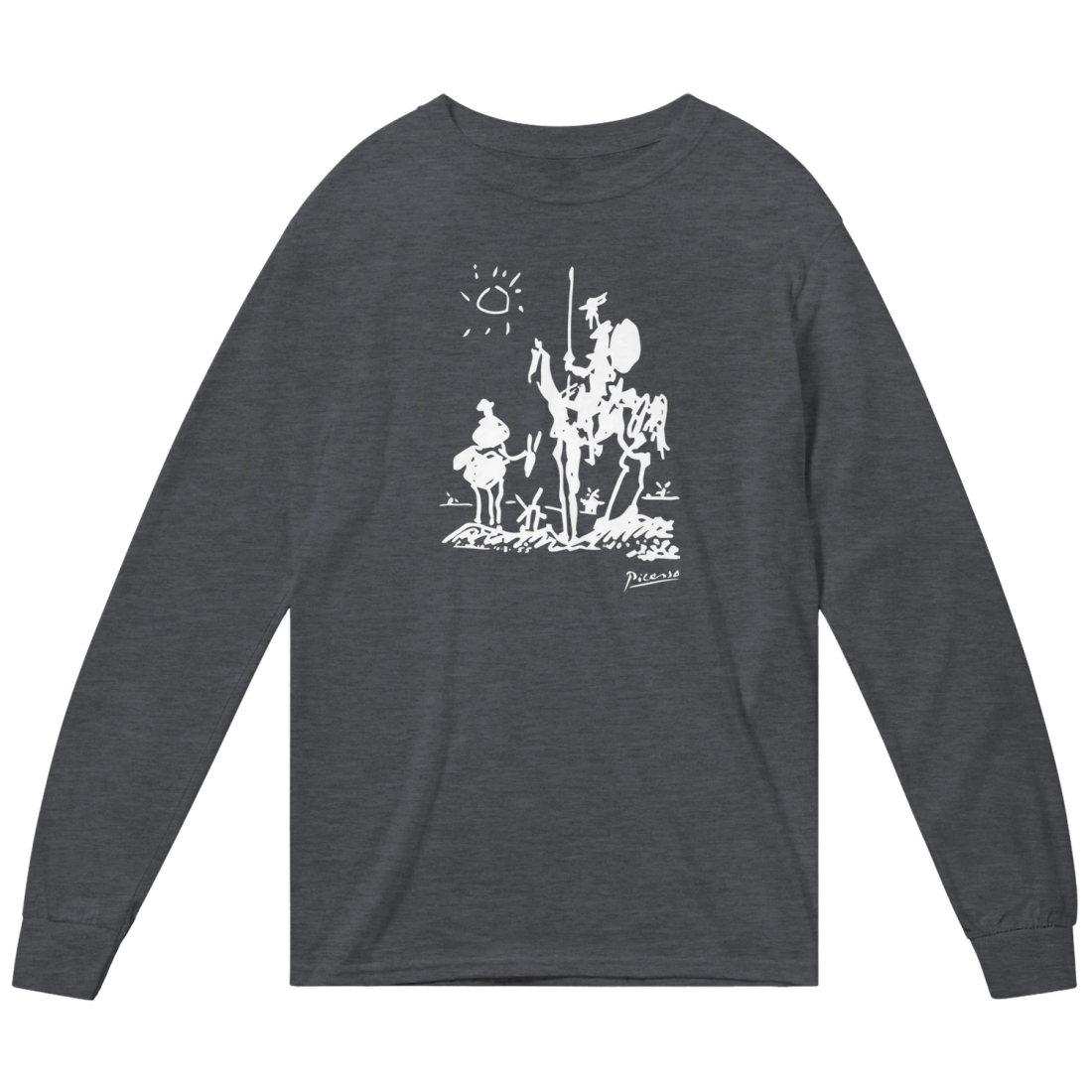Pablo Picasso Don Quixote of La Mancha 1955 Artwork Long Sleeve Shirt by Art-O-Rama Shop