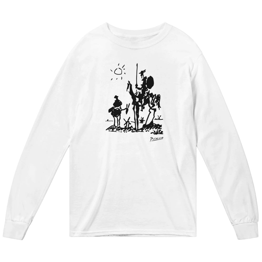 Pablo Picasso Don Quixote of La Mancha 1955 Artwork Long Sleeve Shirt by Art-O-Rama Shop