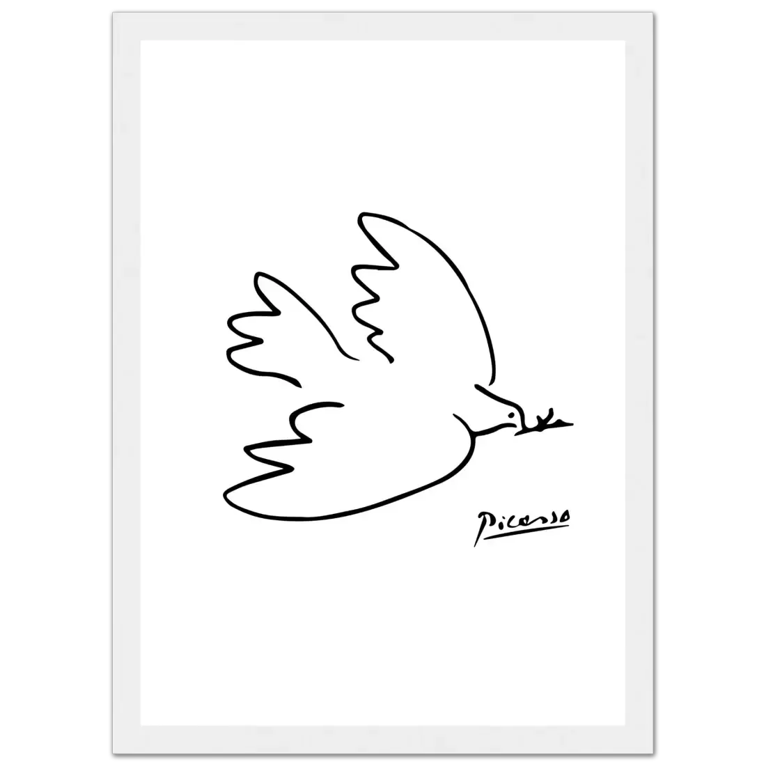 Pablo Picasso Dove of Peace Line artwork poster by Art-O-Rama Shop
