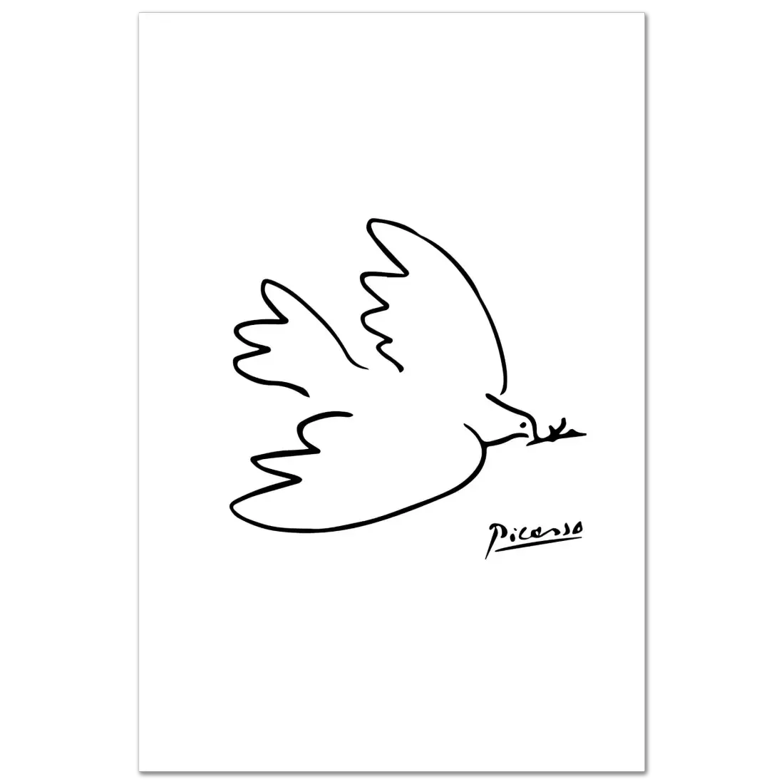Pablo Picasso Dove of Peace Line artwork poster by Art-O-Rama Shop