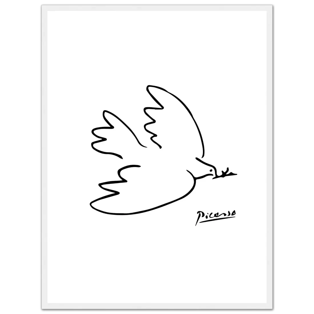 Pablo Picasso Dove of Peace Line artwork poster by Art-O-Rama Shop