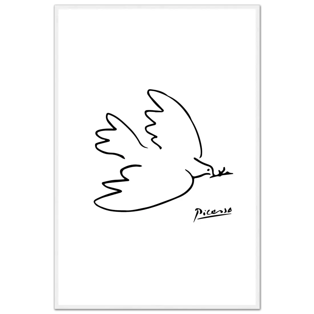 Pablo Picasso Dove of Peace Line artwork poster by Art-O-Rama Shop