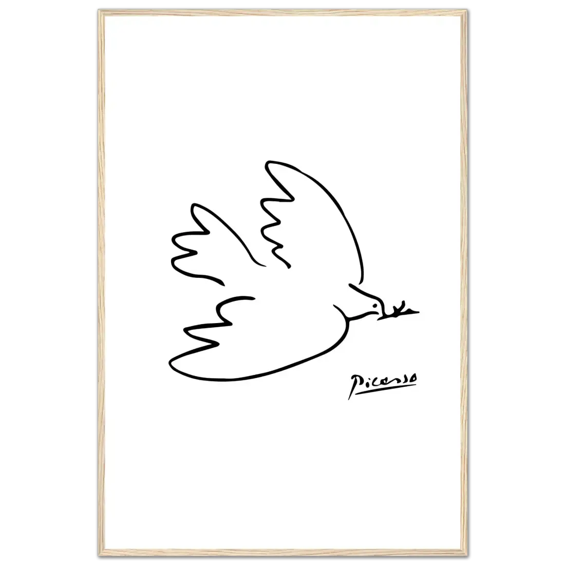 Pablo Picasso Dove of Peace Line artwork poster by Art-O-Rama Shop