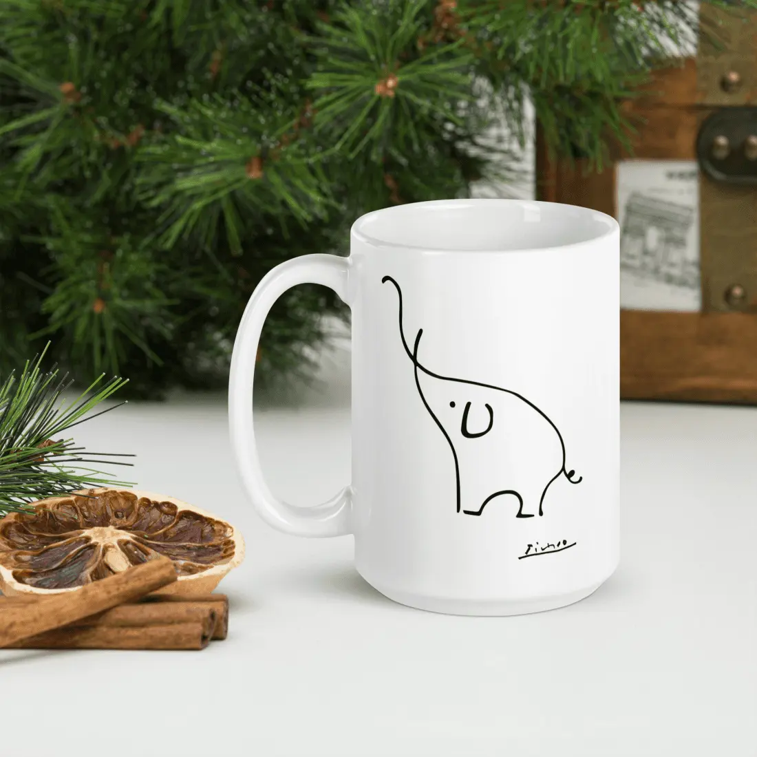 Pablo Picasso Elephant Sketch Artwork Mug by Art-O-Rama Shop