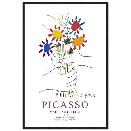 Pablo Picasso Hands with Flowers 1958 artwork poster by Art-O-Rama Shop