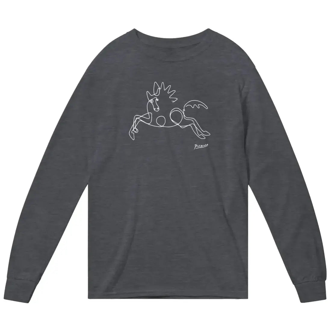 Pablo Picasso Horse Line Art Long Sleeve Shirt by Art-O-Rama Shop