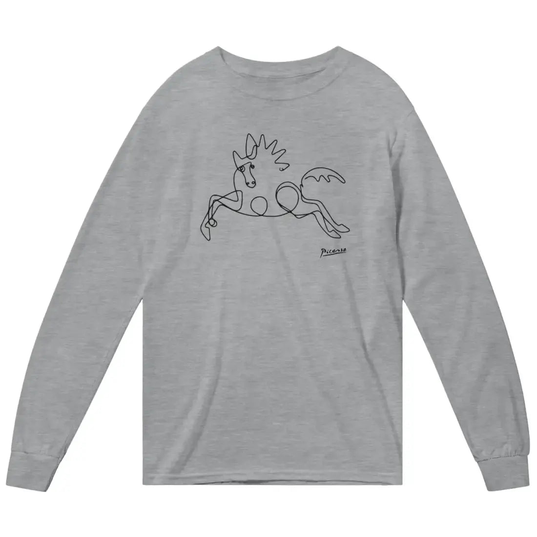 Pablo Picasso Horse Line Art Long Sleeve Shirt by Art-O-Rama Shop
