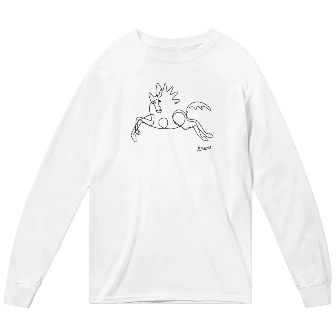 Pablo Picasso Horse Line Art Long Sleeve Shirt by Art-O-Rama Shop